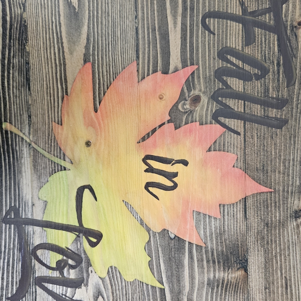 Rustic Fall Leaf Mixed Media Art